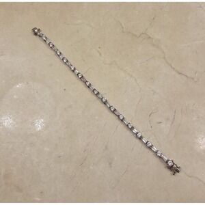 Estate Sterling Silver CZ Ladies Tennis Bracelet .925 7.25"